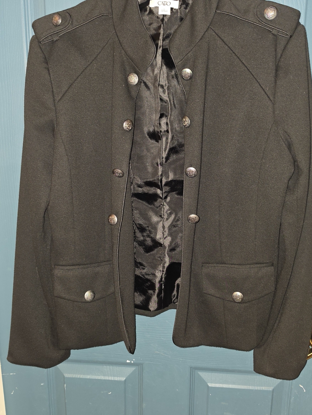 Cato Black Military-Style Women's Blazer with Decorative Buttons